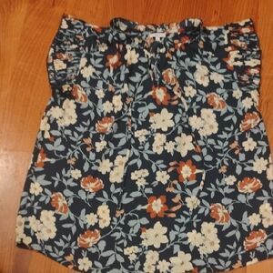 Voy Floral Navy and Cream Women's Blouse